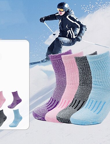  Dam Crew sockor Tjocka vintervarma strumpor Utomhus Dagligen Ensfärgat Polyester Skinna Grundläggande Klassisk Ledigt Håller värmen 1 par