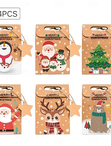  24 Stück Weihnachts-Leckerli-Boxen, Süßigkeiten-Lebkuchenhaus, Mini-Weihnachtsparty-Geschenkbox, kleiner Geschenkbehälter aus Pappe für Weihnachtsfeiertagsparty-Leckerli, Kekse, Leckereien, Snacks,