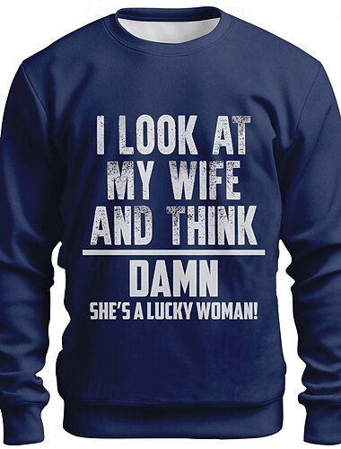  Per uomo Gergo divertente Felpa Moda Quotidiano Casual Manica Lunga Girocollo Casa Sport all'Aperto Abbigliamento casual alla moda Nero Rosso Blu Verde Girocollo 3D Tutte le stagioni progettista S M