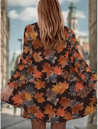  Жен. Зимнее пальто Плаща / накидки Быстровысыхающий Легкость Вязанные Активный Мода преувеличены На каждый день Листья Повседневные Длинная Без воротника Стандартный Длинный рукав Верхняя одежда