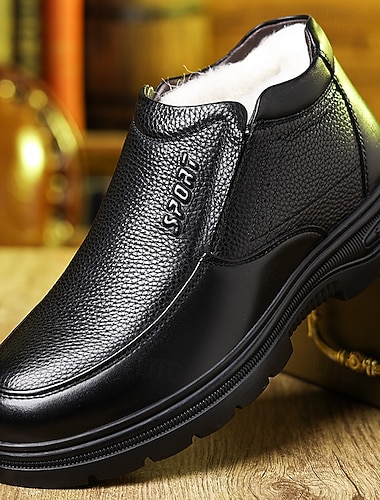  Pánské černé nazouvací kozačky z umělé kůže – pohodlný a elegantní design, ideální pro běžné nošení i zimní výlety