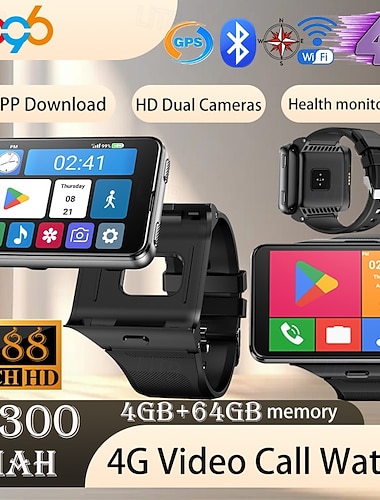  APPLLP Max Chytré hodinky 2.88 inch Inteligentní hodinky Chytrý Hodinky Telefon 4G LTE Bluetooth Krokoměr Měřič spánku sedavé Připomenutí Kompatibilní s Android iOS Dámské Muži GPS Dlouhá životnost