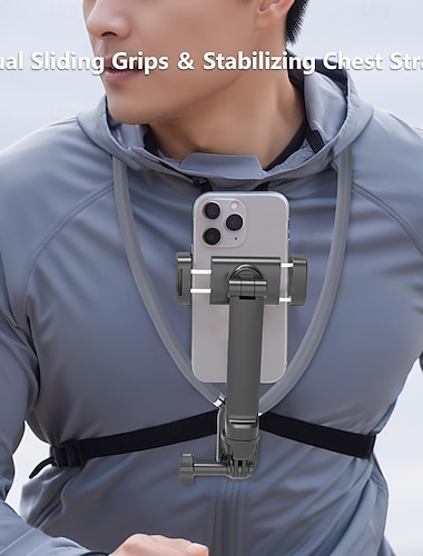 suporte para telefone pendurado no pescoço para fotos em perspectiva de primeira pessoa estabilizador montado no peito para filmagens de esportes ao ar livre acessório antivibração   suporte para telefone pendurado no pescoço para fotos em perspectiva de primeira pessoa estabilizador montado no peito para filmagens de esportes ao ar livre acessório antivibração