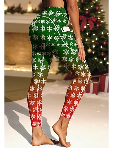  Dame pilatesleggings Treningsbukser Treningstights Lommer Dokumentavgift Sidelommer Solbeskyttelse Høy Midje Pilates Treningsstudio Treningsøkt Bukser Strømpebukse Leggings Grønn Spandex Høst Vinter