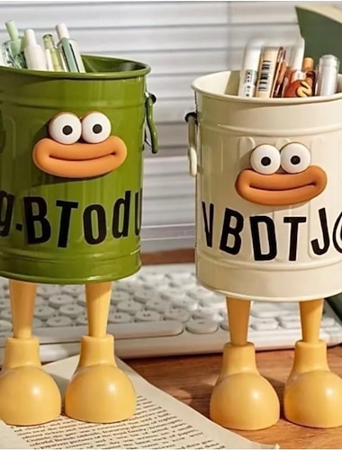 tecknad pennhållare enkel förvaringshållare för kontor förvaring skrivbordsförvaring hemstudieförvaring (slumpmässiga bokstäver) tecknad personlighet pennhållare stor kapacitet retro förvaringshink   tecknad pennhållare enkel förvaringshållare för kontor förvaring skrivbordsförvaring hemstudieförvaring (slumpmässiga bokstäver) tecknad personlighet pennhållare stor kapacitet retro förvaringshink