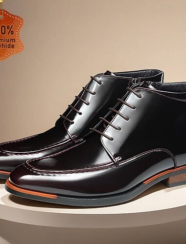 мужские черные ботинки из натуральной кожи на шнуровке с полированной отделкой – элегантная обувь для деловых встреч и официальных мероприятий   мужские черные ботинки из натуральной кожи на шнуровке с полированной отделкой – элегантная обувь для деловых встреч и официальных мероприятий