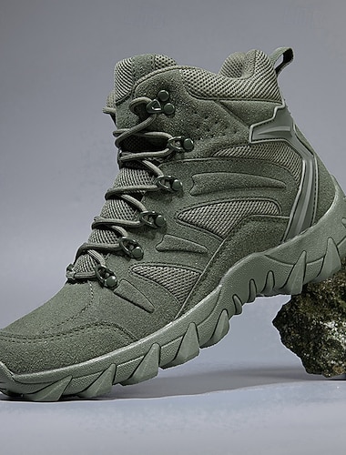  мужские походные ботинки армейского зеленого цвета с дышащим сетчатым верхом и прочной подошвой, легкие походные ботинки для кемпинга, альпинизма и приключенческих путешествий