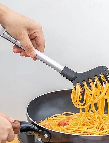  ruostumattomasta teräksestä valmistetut nuudelipihdit luistamaton kahva kuumuutta kestävä istukka helppo säilyttää monitoimiset nuudelipihdit