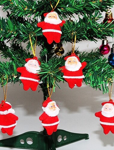  12 szt. miniaturowych ozdób Świętego Mikołaja - opakowanie małych pluszowych figurek Świętego Mikołaja, idealnych do dekoracji choinki, świątecznych ozdób DIY, upominków na przyjęcia &wypełniacze do