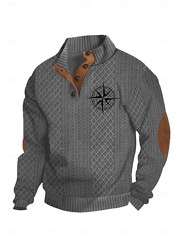  Miesten College Musta Valkoinen Viini Armeijan vihreä Laivaston sininen Pystykaulus Jakardi Kartta Tilkkutäkki Päivittäin Pyhäpäivä Bile Polyesteri Katutyyli Vapaa-aika Syksy Talvi Vaatetus Hupparit