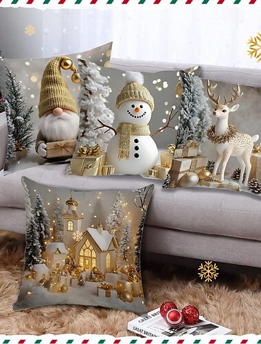 1 st julörngott, bohemiskt avslappnat fyrkantigt örngott med dragkedja, traditionellt klassiskt juldekorativt kuddfodral för soffa och vardagsrum   1 st julörngott, bohemiskt avslappnat fyrkantigt örngott med dragkedja, traditionellt klassiskt juldekorativt kuddfodral för soffa och vardagsrum