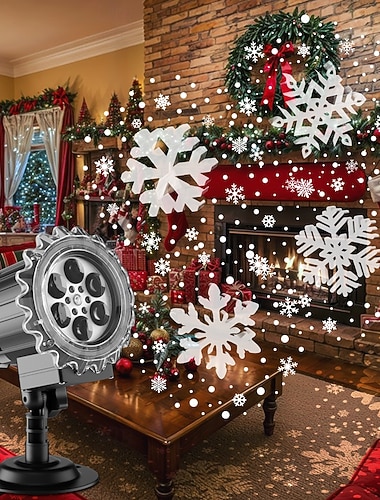  Świąteczna projekcja 3D płatka śniegu, światło do wewnątrz/na zewnątrz, na dziedziniec, trawnik, impreza, świąteczna atmosfera, dekoracyjne światło podłogowe, wtyczka dwufunkcyjna, wtyczka EU/US/AU/UK