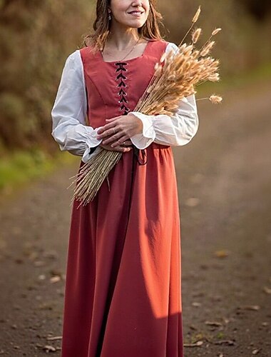  Ретро Средневековый Эпоха возрождения Платья Леди Викинг Маскарадный костюм Жен. Селтик Пираты Маскарад На каждый день Взрослые Платье