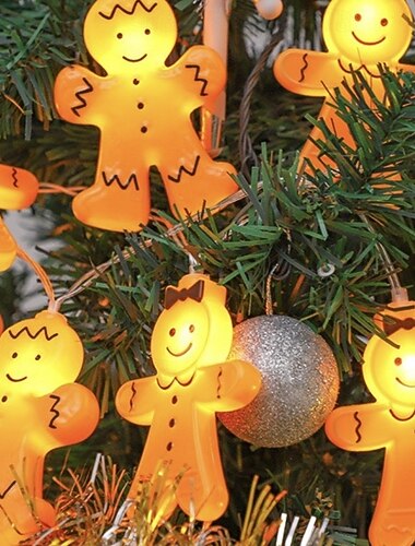  Jule pepperkakemann gutt og jente ferielys streng 6M-40Leds innendørs trapp vegg soverom fest atmosfære dekorasjonslys rekvisitter AAA batteriboks USB