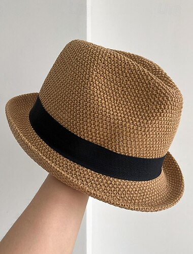  Hatter polyester Solhatt Bryllup Ferie Te Fest Hesteløp cocktail Elegant Årgang Med Bånd Hodeplagg Hodeplagg