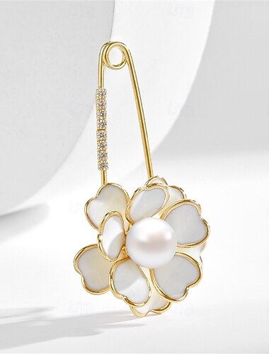  Broches Tema Flores Elegante Estilo bonito Luxo Broche Jóias Branco Para Casamento Festa Presente Noivado Baile de Formatura Festival