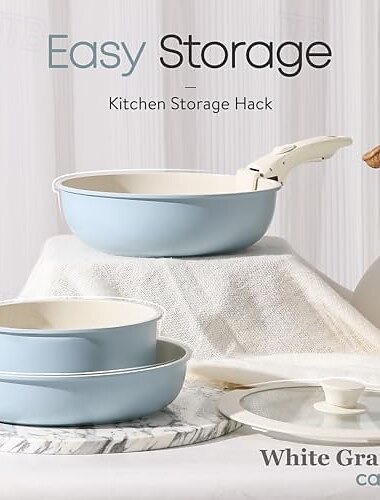  avtakbart håndtak med slippbelegg &kasserollesett - universal for gass &induksjonskomfyrer