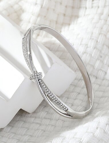  Zirkoni Vintage-tyyli Perinteinen Aakkosen muoto söpö tyyli Yksilöllinen Yksinkertainen Kromi Rannekorun korut Hopea / Kulta Käyttötarkoitus Häät Juhla Kihlaus Tanssiaiset