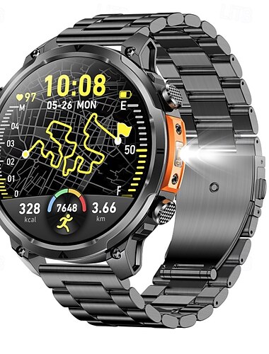  iMosi MK100 Smartklokke 1.7 tommers Smartklokke blåtann Skritteller Samtalepåminnelse Søvnmonitor Kompatibel med Android iOS Unisex GPS Håndfri bruk Vanntett IP68 52mm urkasse