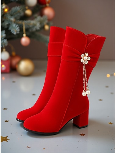  מגפוני קרסול שחורים לנשים בצורת פתית שלג - מגפונים קצרים למסיבות חג המולד וללבוש יומיומי