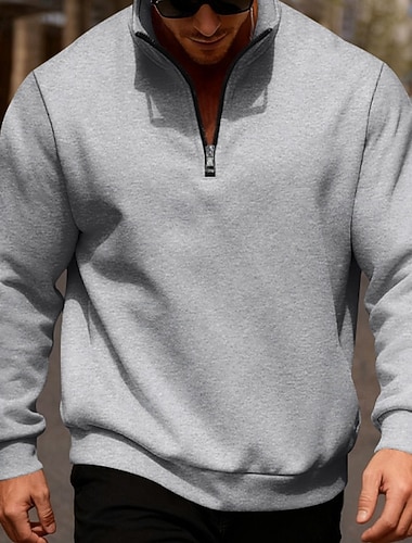  Miesten College Fleece-collegepaita Quarter vetoketjullinen collegepaita Aprikoosi Musta Valkoinen Viini Rubiini Puolivetoketju Tavallinen Urheilu ja ulkoilu Päivittäin Pyhäpäivä Polyesteri Katutyyli