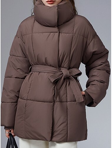  Női Anorák Kényelmes Légáteresztő nyakkendő elöl Zseb Alkalmi Sima Vakáció Utca Hétköznapi Hétköznapi viselet Cipzár Hosszú Állógallér Normál Hosszú ujj Felsőruházat Fekete Fehér Kávé Tavasz Ősz