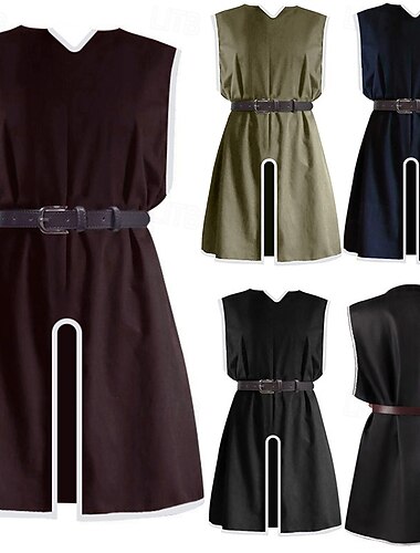  Punk og gotisk Kostymer i middelalderstil Renessanse Bluse / Skjorte Tunika kriger Knekt Viking Keltisk ridder Ranger Bueskyting Kostyme Herre Viking fantasi Ytelse Fest Halloween Voksne Trikot