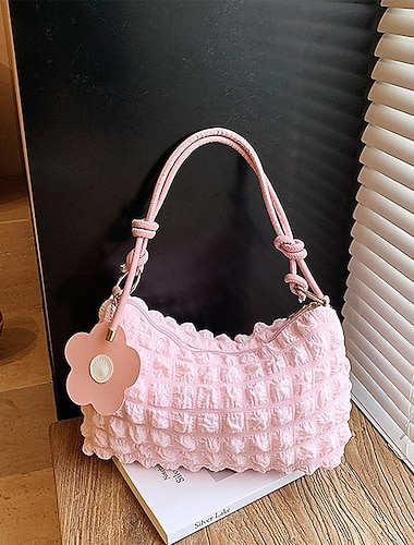  olkalaukku crossbody-laukku – laskostettu kuplamainen kainalolaukku, yksivärinen rento käsilaukku jokapäiväiseen käyttöön ja retkille