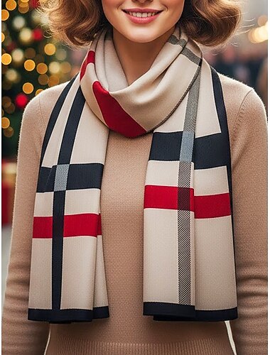 sciarpa scozzese in poliestere da donna, comoda ed elegante per l'inverno, regalo di Natale perfetto in diversi colori   sciarpa scozzese in poliestere da donna, comoda ed elegante per l'inverno, regalo di Natale perfetto in diversi colori
