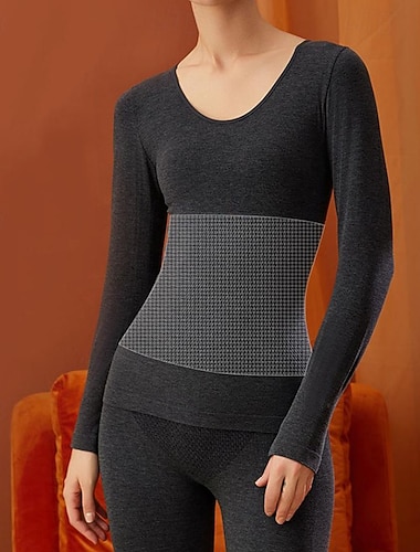  Жен. Компрессионный тренировочный базовый слой Холодная погода Верх Низ Базовый слой верх и низ Наборы одежды Зима Красный Хаки Спортивная Бег Фитнес Завышенная На флексовой подкладке Мягкий