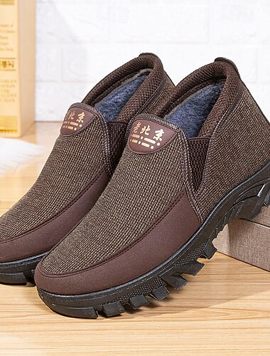  Bruine heren instappers met wollen stof – casual winterschoenen voor een relaxte stijl en comfortabele pasvorm