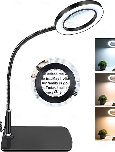 10 x 20 x förstoringsglas med ljus och stativ, förstoringslampa med 72 lysdioder, 3 färglägen och dimbar förstoringslampa för hobbyläsning, närarbete, smycken, USB, 1 st   10 x 20 x förstoringsglas med ljus och stativ, förstoringslampa med 72 lysdioder, 3 färglägen och dimbar förstoringslampa för hobbyläsning, närarbete, smycken, USB, 1 st