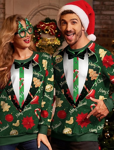 Weihnachten Sweatshirts mit Rundhalsausschnitt Santa Anzüge Grafik Neuartige Komisch für Paar Herren Damen Erwachsene 3D-Druck  für Weihnachten Karneval Neujahr Leistung   Weihnachten Sweatshirts mit Rundhalsausschnitt Santa Anzüge Grafik Neuartige Komisch für Paar Herren Damen Erwachsene 3D-Druck  für Weihnachten Karneval Neujahr Leistung