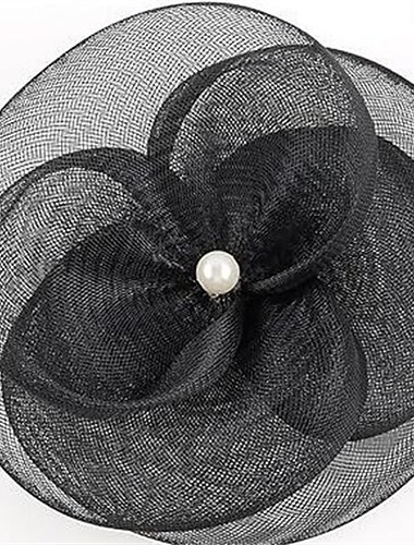  Fascinators Tulle Perle Chapeau Fedora Mariage Fête du thé Course de Chevaux Cocktail Élégant ancien Avec Fausse Perle Casque Couvre-chef