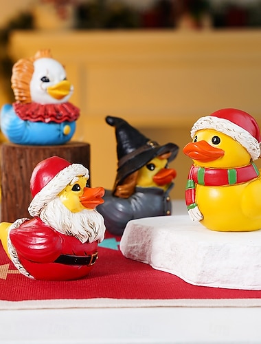  jouluhartsimateriaalista valmistettu joulukoristeinen ankkahahmo joulupöytäkoriste sopii makuuhuoneeseen olohuoneeseen työhuoneen koristeluun jouluteemainen juhlakoriste lahjojen antaminen