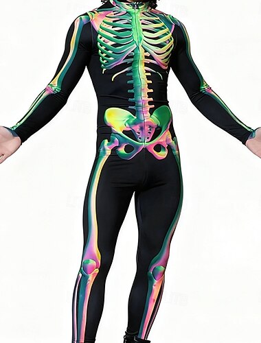  Totenkopf Skelett Bodysuit Halloween Gruppenkostüme Paarkostüme Ganzkörper-Catsuit Gruselkostüm Herren Damen Jungen Kinder Erwachsene Performance Party Club Halloween Karneval Tag der Toten einfach
