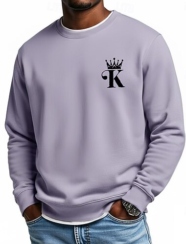  Per uomo Citazioni & Detti Felpa Moda Quotidiano Casual Manica Lunga Girocollo Casa Sport all'Aperto Abbigliamento casual alla moda Blu chiaro Viola chiaro Verde Cachi Grigio chiaro Girocollo 3D