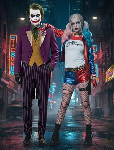  ハーレークイン ジョーカー 自殺分隊 コスプレ衣装 セット ハロウィングループカップルコスチューム セクシーコスチューム 映画コスプレ for 女性用 女の子 子供用 成人 ハロウィーン こどもの日