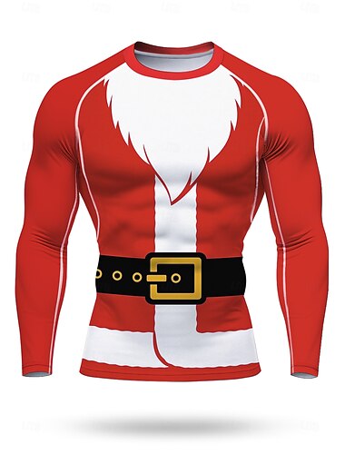  Vánoce Pánské Unisex Koşu Tişörtü Sportovní košile Gymnastická košile Fitness košile Cvičební košile Dlouhý rukáv Tričko UPF 50 Odolná proti UV záření Yumuşak Ter Emen Horské kolo Cvičení v