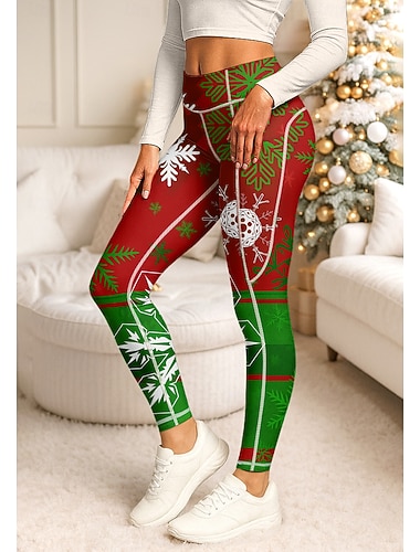  Noël Femmes leggings de pilates Pantalons de fitness Jambières de gymnastique Poches Droit de timbre Poches Latérales Pilates Salle de sport Entraînement en salle Pantalons Collants Leggings Plaid