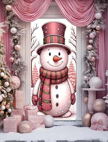  Jul tapet Plakater Dørdeksel Snømann søt stil 3D Party Sovesal Tenåringsrom Studentboliger Guttehule Frat Soverom Bakgrunner for skyting Hjemmedekor