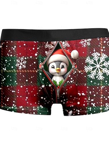  Noël Boxer Short Sous-Vêtements cadeau de Noël Manchot Graphique Nouveautés Drôle pour Homme Adulte Impression 3D  pour Noël Carnaval Nouvel An Soirée