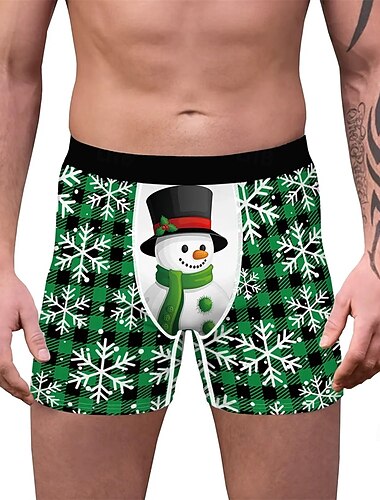  Schneemann Weihnachtspyjamas Kurze Boxershorts Unterwäsche Weihnachtsgeschenk Herren Lustig Weihnachten Muster Erwachsene Weihnachten Neujahr Heiligabend Weihnachten Party