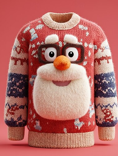  Lelijke kersttrui Voor heren Kerstman 3D-afdrukken Trui Gebreid Ronde hals Casual Buiten Kerstcadeaus Vakantie Houd Warm Lange mouw Herfst Winter Rood blauw Groen