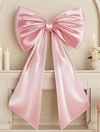  Stora rosa julrosor med band, julgransdekorationer, 60x100 cm bandrosé för kokettrum, födelsedagsrum, väggbonad, balettflicka och högtidsdekorationer