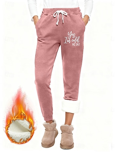 نسائي بنطلونات السراويل الصوفية بنطلون موضة أساسي كاجوال مكتمل الطول خصر عالي أحرف رباط جيب طباعة الدفء ضد الهواء مريح قابل للبسط عطلة شارع فضفاض أسود وردي بلاشيهغ زهري غامق أزرق الربيع الخريف الشتاء   نسائي بنطلونات السراويل الصوفية بنطلون موضة أساسي كاجوال مكتمل الطول خصر عالي أحرف رباط جيب طباعة الدفء ضد الهواء مريح قابل للبسط عطلة شارع فضفاض أسود وردي بلاشيهغ زهري غامق أزرق الربيع الخريف الشتاء