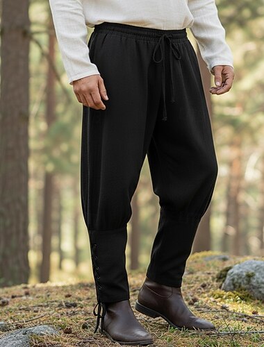  عتيق / معتق العصور الوسطى القرن ال 17 حفلة تنكرية سروال القراصنة الفارس الفايكينج الصليبي غريب عن الديار Ranger رباط لون الصلبة ملابس تنكرية رجالي قرصان خيال حفلة تنكرية حفل / مساء للبالغين بنطلونات