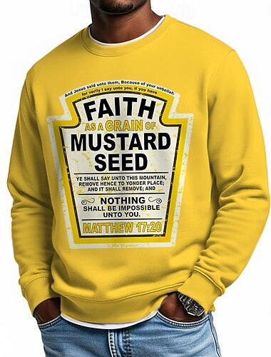  Per uomo Gesù Fede Felpa Moda Quotidiano Casual Manica Lunga Girocollo Casa Sport all'Aperto Abbigliamento casual alla moda Nero Giallo Rosso Viola Girocollo 3D Tutte le stagioni progettista S M L XL