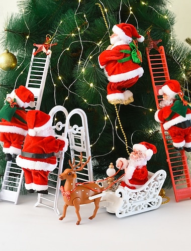  Regali di Natale per i nipoti ragazzi e ragazze decorazione Santa Claus elettrica arrampicante - figura animata musicale di Babbo Natale per albero di Natale e decorazioni per la casa regalo unico