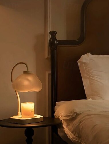  大きなキャンドル用のタイマー付き、キュートでユニークなクラウドキャンドルウォーマーランプ